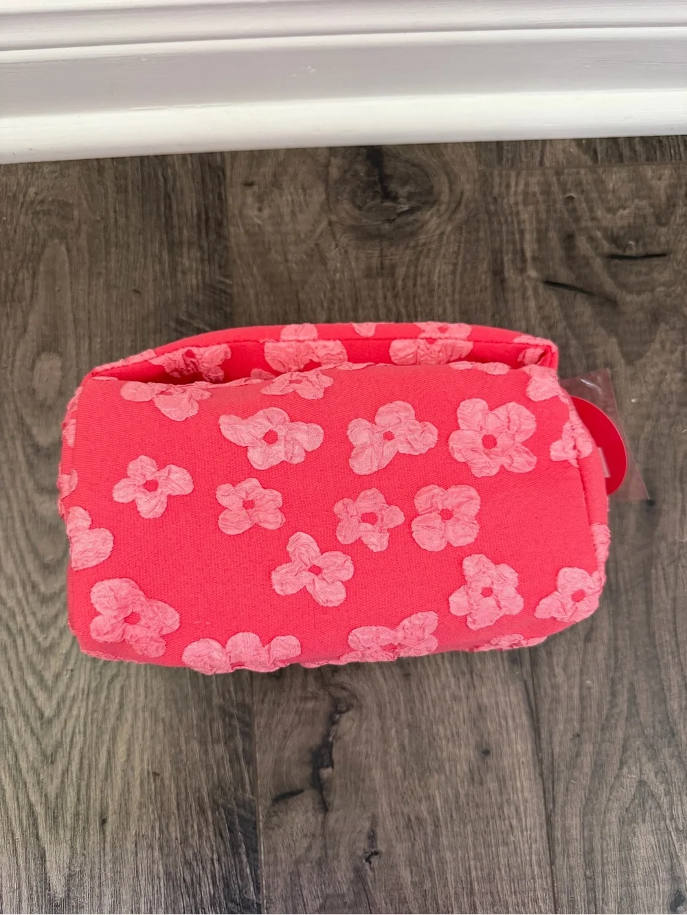 Ulta Beauty Pink Floral Embroidered Cosmetic Pouch